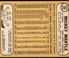 1968 Topps #280 Mickey Mantle Yankees HOF