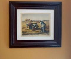 Vintage Watercolor Painting Signed Framed 1950´S Des Glaneuses Millet