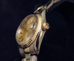 Rolex Date Ladies 2Tone Yellow Gold & Stainless Steel Watch Champagne Dial 6917