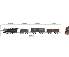 Remote Control Big Scale Steam Train Set with Sound & Light Freight Cars