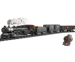 Remote Control Big Scale Steam Train Set with Sound & Light Freight Cars